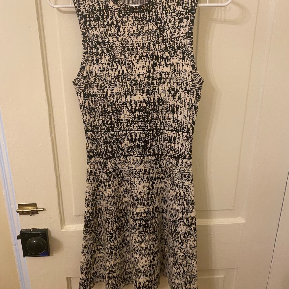 Theory Black & White A-Line dress